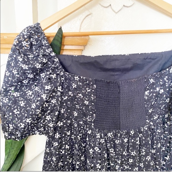 Anthro Maeve blue eyelet floral pattern mini dress - Picture 5 of 6